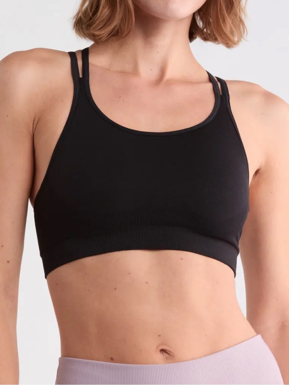 Zella pink Double-Strap Seamless Sports Bra sz M